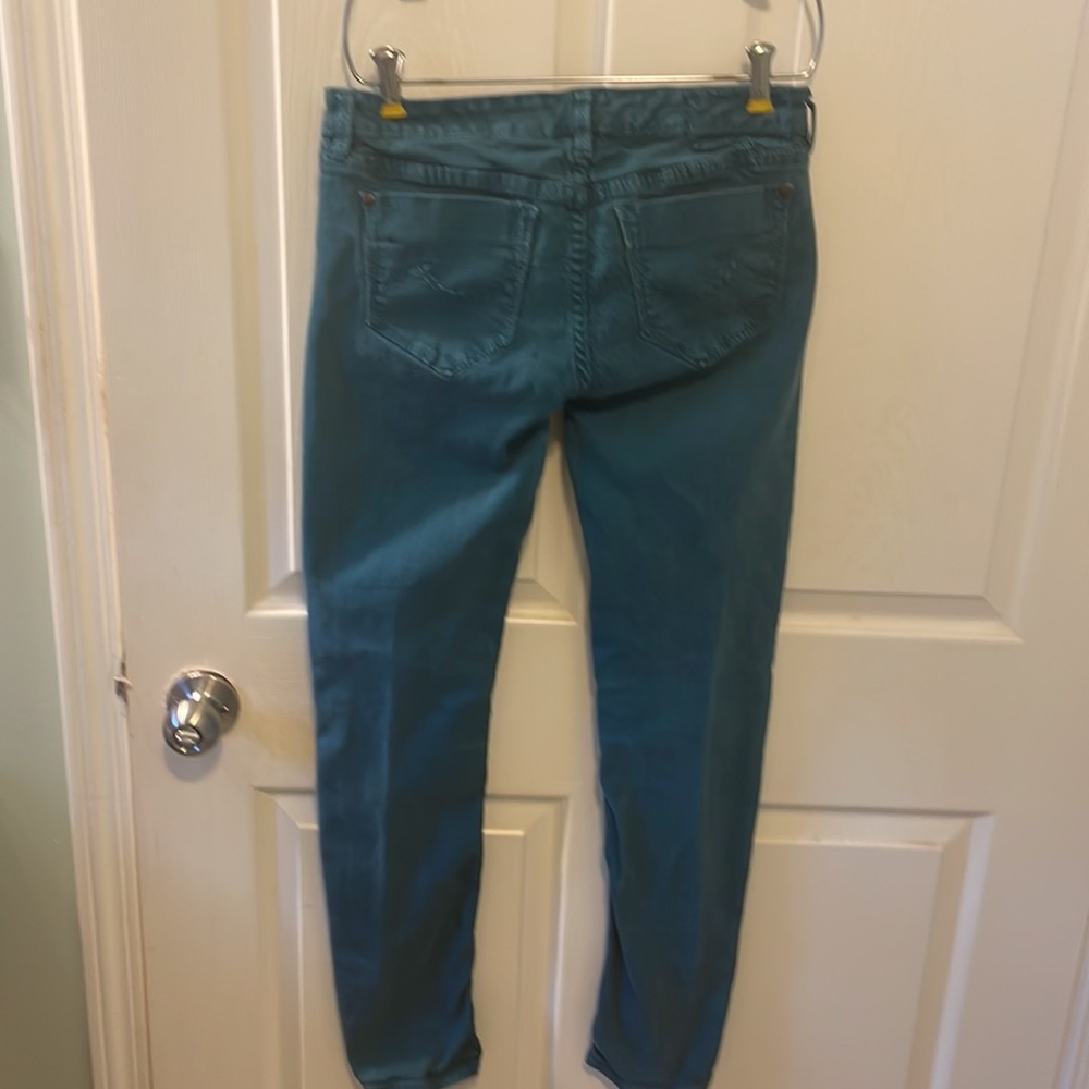 Union bay blueish green jeans size 38P cotton spandex mix LNC petite person - Picture 2 of 10